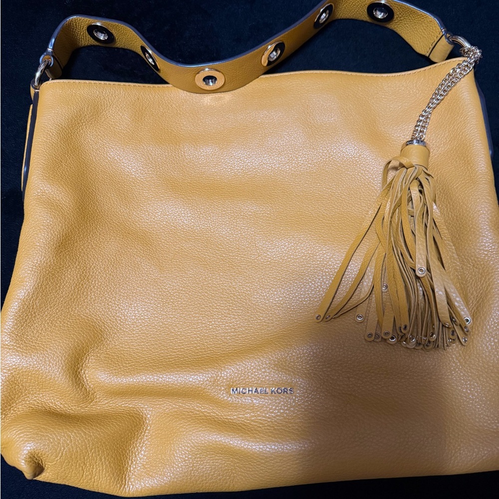 Michael Kors Mustard Yellow Shoulder Bag with Tassel